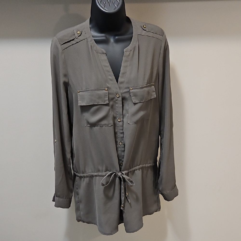 The Limited Olive Button-Up Blouse